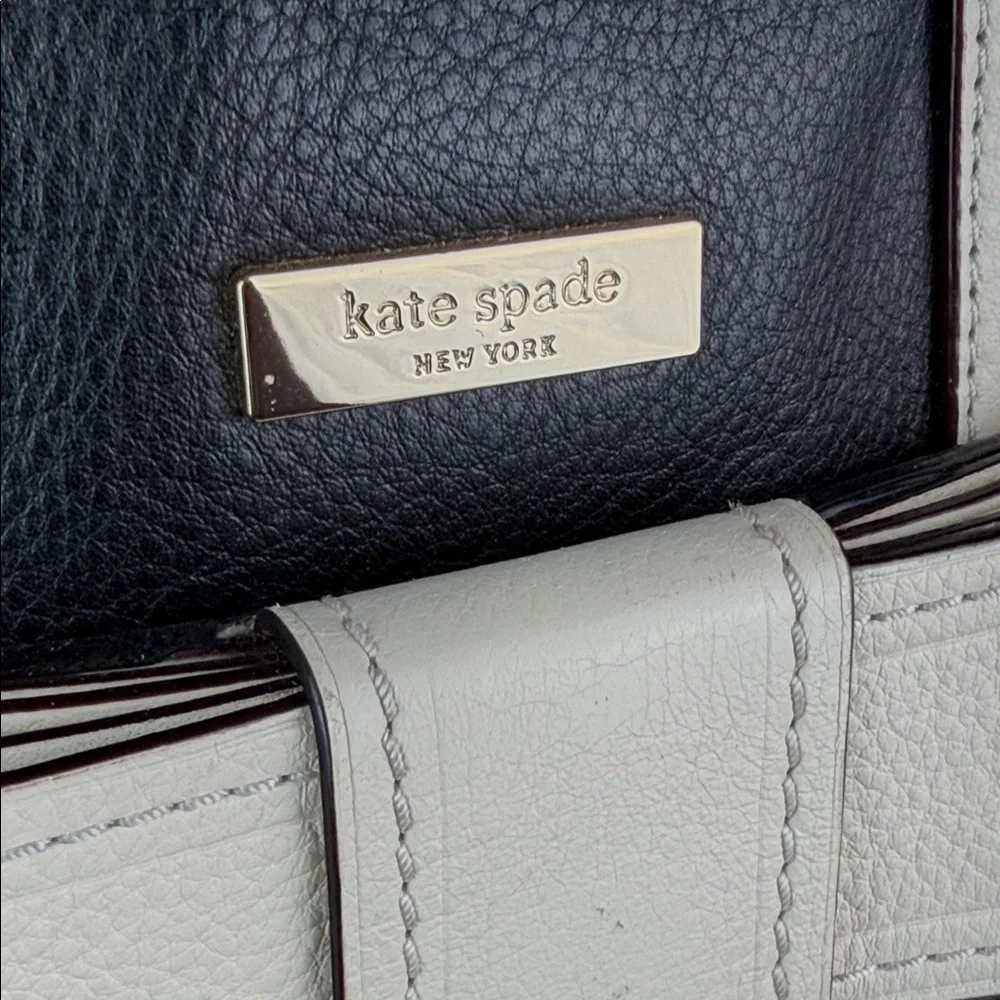 Kate Spade Kaiya Alice Black and White Leather‎ Satchel Bag